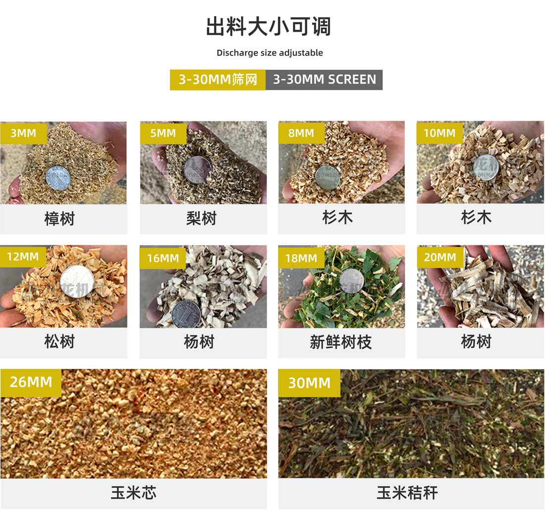 木材撕碎機（jī）出料大小可調
